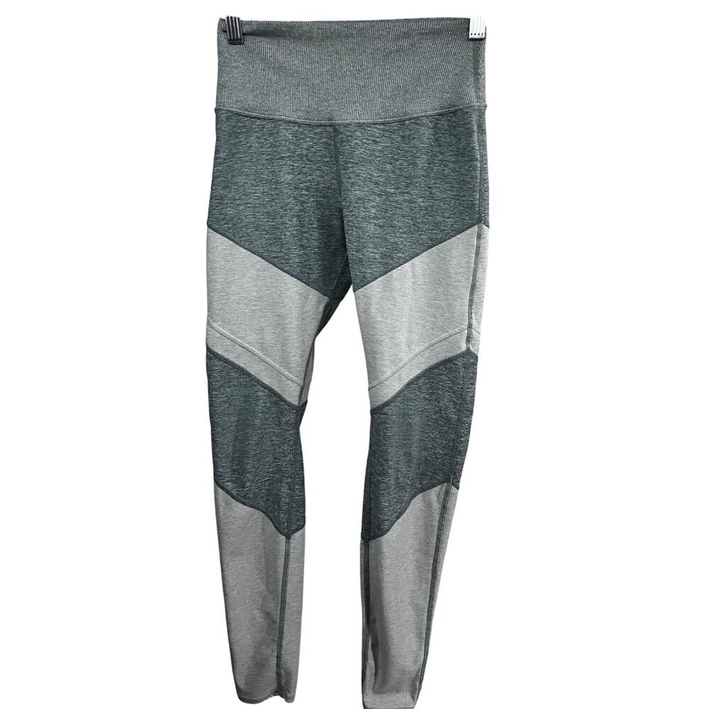 Alo Yoga Womens Gray Blue Colorblock High Waist Leggings Small Alosoft Stretch